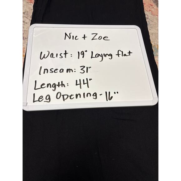 Nic + Zoe NWT Rumba Linen Wide Leg Black Onyx Casual Trousers Size 18 Whimsygoth - Picture 9 of 9